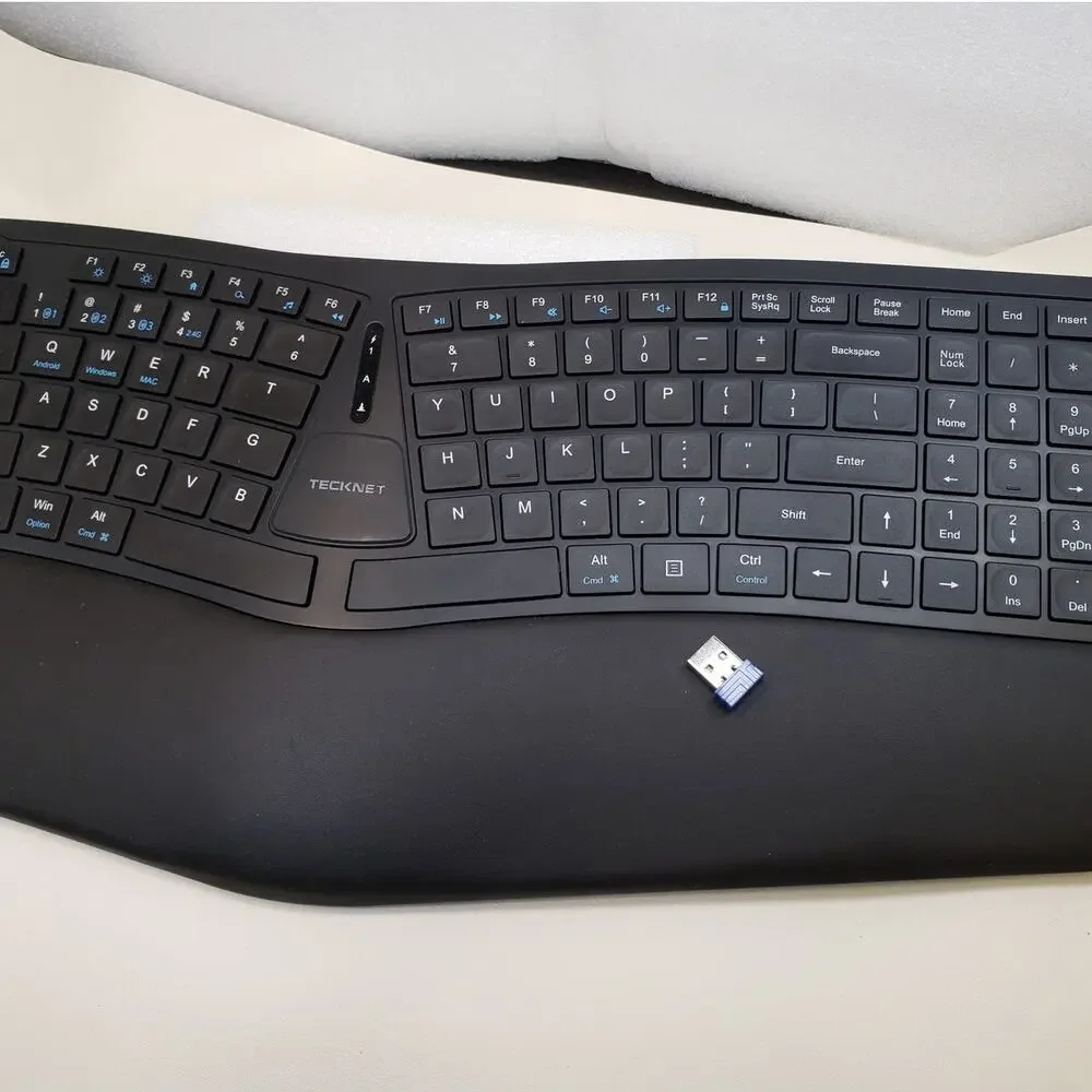 TECKNET Wireless Ergonomic Rechargeable Keyboard (Model TK-KB030)
